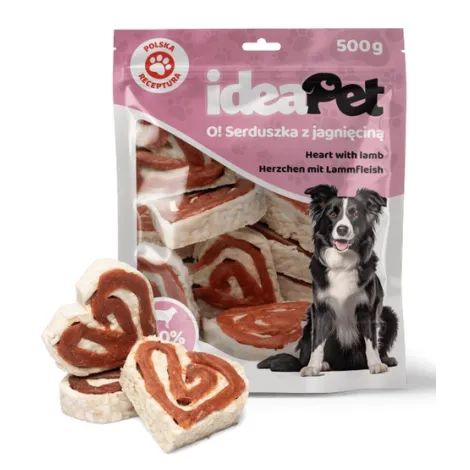 Przysmaki dla psa IDEAPET serduszka z jagnięciny 500g Przysmaki dla psa IDEAPET serduszka z jagnięciny 500g