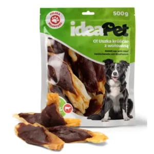 Przysmaki dla psa IDEAPET uszka królicze z wołowiną 500g