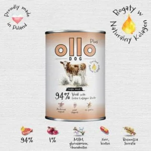 Karma dla psa OLLO Plus Kolagen cielęcina 400g