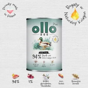 Karma dla psa OLLO Plus Kolagen kaczka 400g