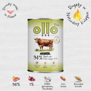 Karma dla psa OLLO Plus Kolagen wołowina 400g