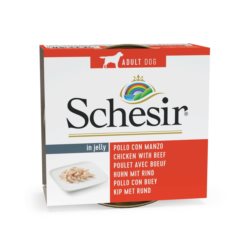 Karma dla psa SCHESIR kurczak wołowina w galarecie 150g