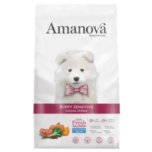 Karma dla psa AMANOVA Puppy Sensitive Salmon Delux łosoś 7kg