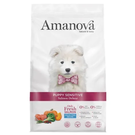 Karma dla psa AMANOVA Puppy Sensitive Salmon Delux łosoś 7kg