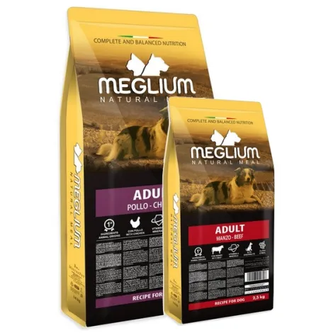 Karma dla psa MEGLIUM kurczak 14kg + 2.5kg wołowina gratis