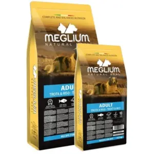 Karma dla psa MEGLIUM pstrąg ryż 14kg + 2.5kg gratis