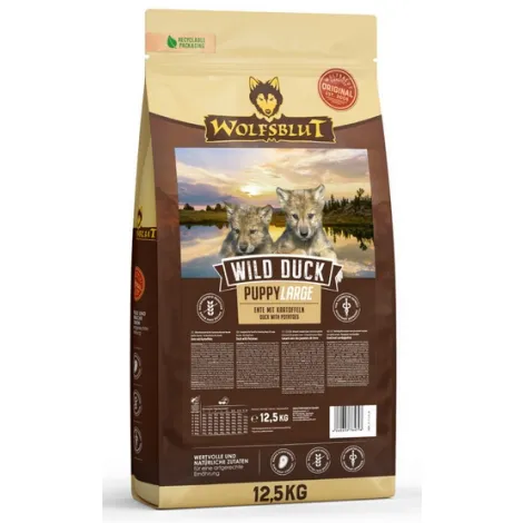 Karma dla psa WOLFSBLUT Wild puppy large kaczka ziemniaki 12.5kg