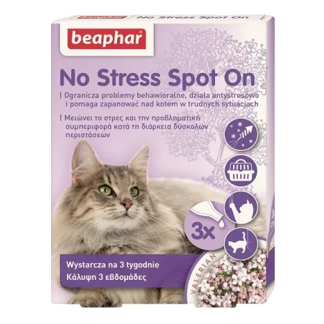 Preparat dla kota BEAPHAR No Stress Spot On 3 pipety