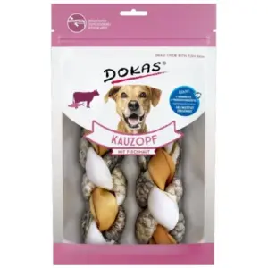 Przysmaki dla psa DOKAS warkocz wołowina tilapia 120g