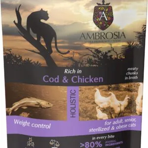 Karma dla kota AMBROSIA Wet dorsz kurczak saszetka 85g