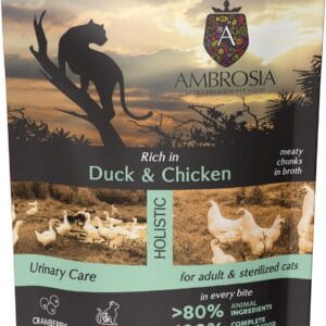 Karma dla kota AMBROSIA Wet kaczka kurczak saszetka 85g