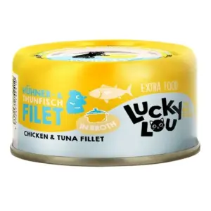 Karma dla kota LUCKY LOU Extrafood kurczak tuńczyk w bulionie puszka 70g