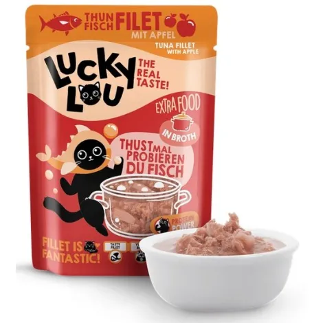 Karma dla kota LUCKY LOU Extrafood tuńczyk jabłko w bulionie saszetka 70g