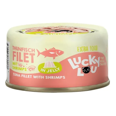 Karma dla kota LUCKY LOU Extrafood tuńczyk krewetki w galaretce 70g