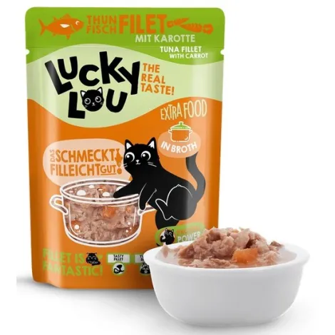 Karma dla kota LUCKY LOU Extrafood tuńczyk marchew w bulionie 70g