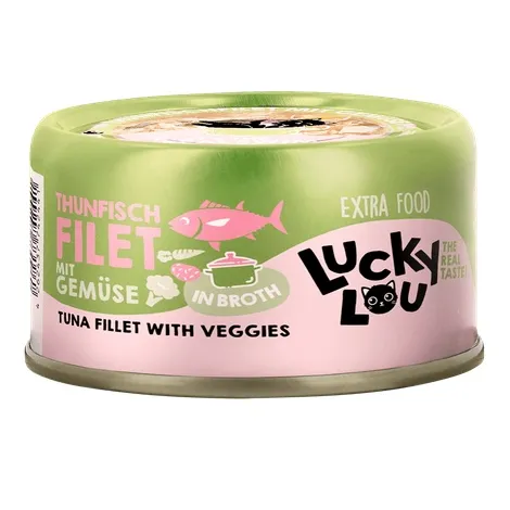 Karma dla kota LUCKY LOU Extrafood tuńczyk warzywa w bulionie 70g