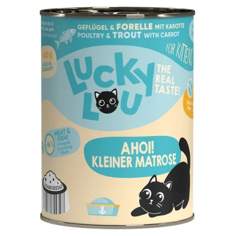 Karma dla kota LUCKY LOU kitten drób pstrąg 400g Karma dla kota LUCKY LOU kitten drób pstrąg 400g