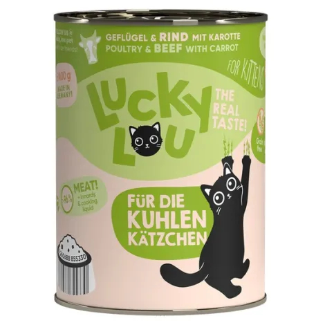 Karma dla kota LUCKY LOU kitten drób wołowina 400g Karma dla kota LUCKY LOU kitten drób wołowina 400g