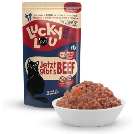 Karma dla kota LUCKY LOU senior drób wołowina 125g Karma dla kota LUCKY LOU senior drób wołowina 125g
