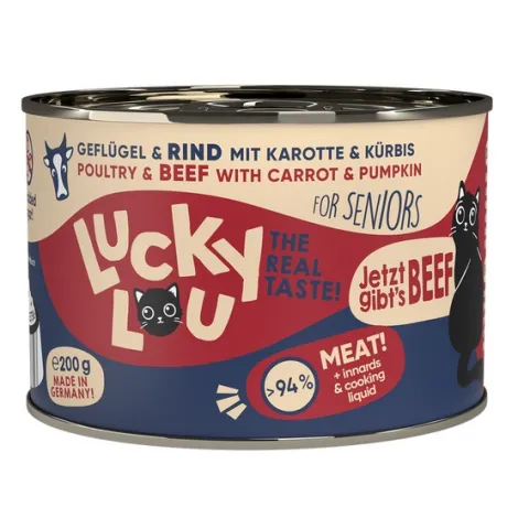 Karma dla kota LUCKY LOU senior drób wołowina 200g Karma dla kota LUCKY LOU senior drób wołowina 200g