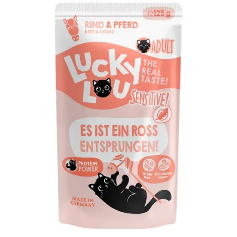 Karma dla kota LUCKY LOU sensitive wołowina konina 125g Karma dla kota LUCKY LOU sensitive wołowina konina 125g