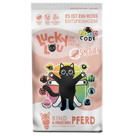 Karma dla kota LUCKY LOU sensitive wołowina konina 340g