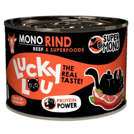 Karma dla kota LUCKY LOU supermono wołowina 200g Karma dla kota LUCKY LOU supermono wołowina 200g