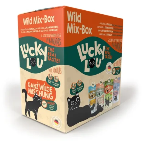 Karma dla kota LUCKY LOU wild mix-box saszetki 6 x 125g Karma dla kota LUCKY LOU wild mix-box saszetki 6 x 125g