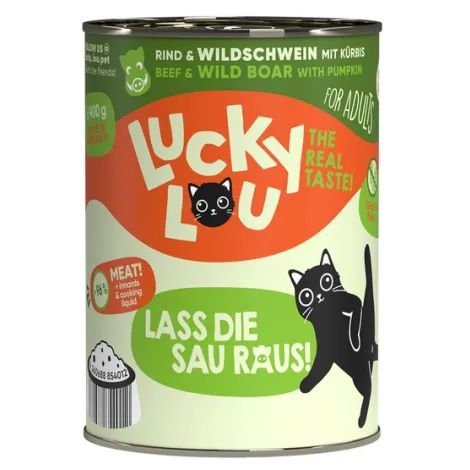 Karma dla kota LUCKY LOU wołowina dzik 400g Karma dla kota LUCKY LOU wołowina dzik 400g