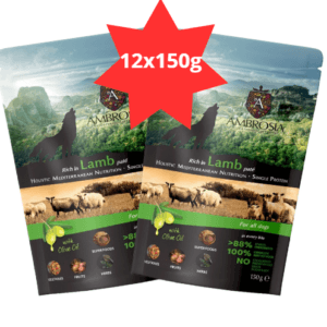 Karma dla psa AMBROSIA Wet Mediterranean jagnięcina 12x150g