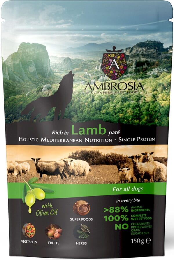 Karma dla psa AMBROSIA Wet Mediterranean jagnięcina 150g