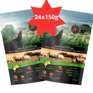 Karma dla psa AMBROSIA Wet Mediterranean jagnięcina 24x150g