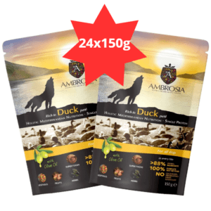 Karma dla psa AMBROSIA Wet Mediterranean kaczka 24x150g