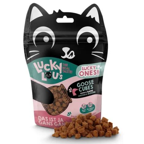 Przysmaki dla kota LUCKY LOU cubes kurczak gęś 80g Przysmaki dla kota LUCKY LOU cubes kurczak gęś 80g