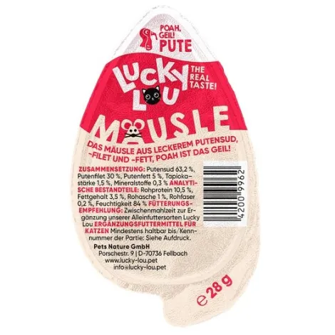 Przysmaki dla kota LUCKY LOU mausle indyk 28g Przysmaki dla kota LUCKY LOU mausle indyk 28g
