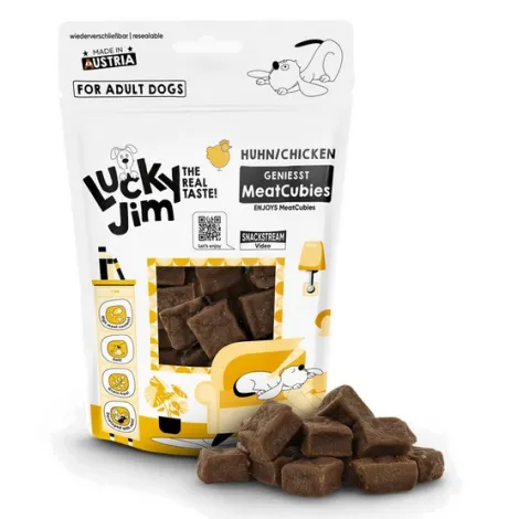 Przysmaki dla psa LUCKY JIM MeatCubes kurczak 70g Przysmaki dla psa LUCKY JIM MeatCubes kurczak 70g