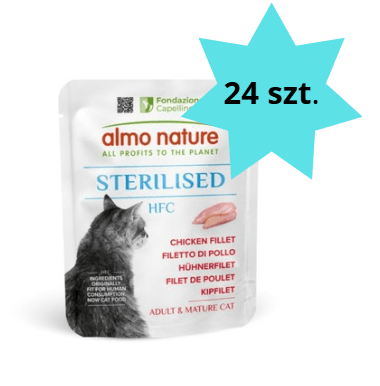 Karma dla kota ALMO NATURE HFC Sterilised kurczak 24x50g Karma dla kota ALMO NATURE HFC Sterilised kurczak 24x50g
