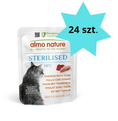 Karma dla kota ALMO NATURE HFC Sterilised kurczak tuńczyk 24x50g