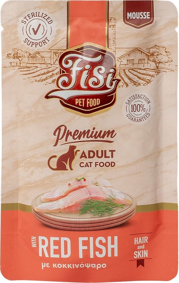 Karma dla kota PERFECT PET FISI mus hair skin karmazyn 80g