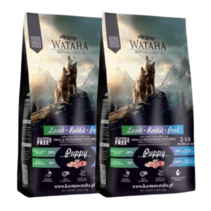 Karma dla psa WATAHA hypoallergenic puppy M/L jagnięcina wołowina królik ryż 2x6kg