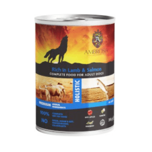Karma dla psa AMBROSIA pasztet jagnięcina łosoś jabłko 395g