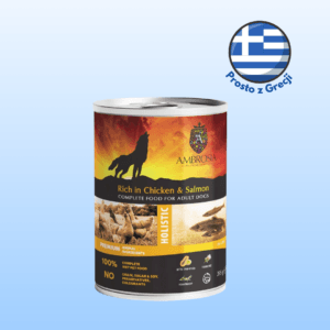 Karma dla psa AMBROSIA pasztet kurczak łosoś papaja 395g