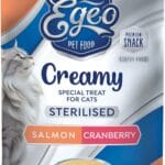 Przysmaki dla kota EGEO sterylizacja urinary pasta łosoś żurawina 5x15g