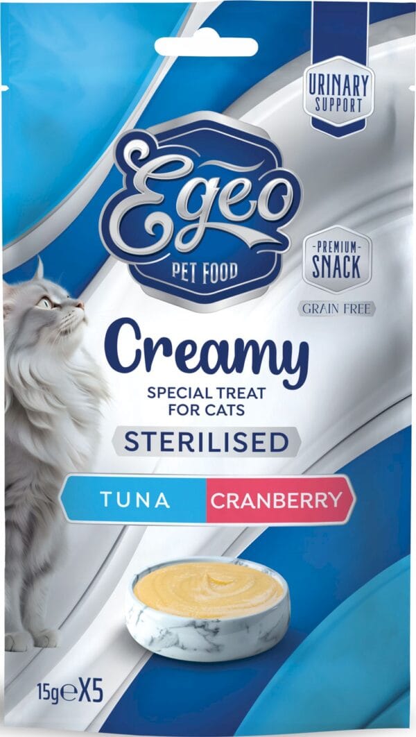 Przysmaki dla kota EGEO sterylizacja urinary pasta tuńczyk żurawina 5x15g Przysmaki dla kota EGEO sterylizacja urinary pasta tuńczyk żurawina 5x15g