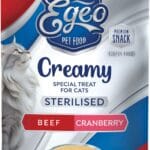 Przysmaki dla kota EGEO sterylizacja urinary pasta wołowina żurawina 5x15g