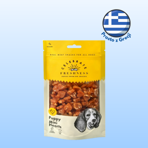 Przysmaki dla psa CELEBRATE puppy mini serduszka z kurczaka 100g Przysmaki dla psa CELEBRATE puppy mini serduszka z kurczaka 100g