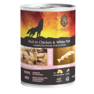 Karma dla psa AMBROSIA puppy pasztet kurczak białoryby dynia 395g