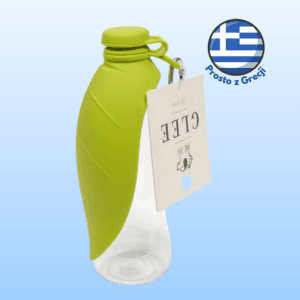 Butelka podróżna dla psa GLEE z miską zielona 600ml