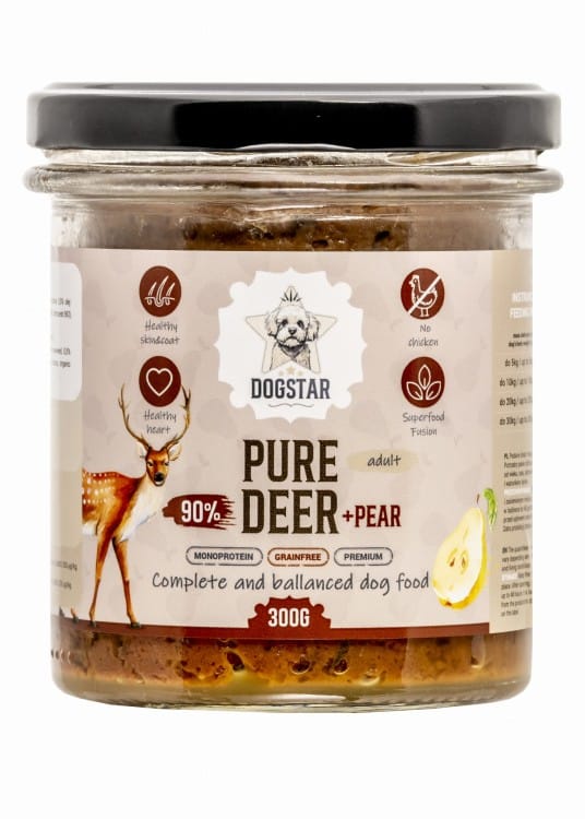 Karma dla psa DOGSTAR Pure jeleń z gruszką 300g Karma dla psa DOGSTAR Pure jeleń z gruszką 300g