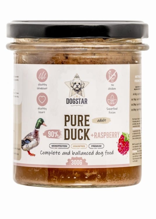 Karma dla psa DOGSTAR Pure kaczka z malinami 300g